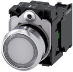 Siemens 3SU1150-0AB70-1BA0 komplett nyomógomb, átlátszó, 1NO, fém, csavaros Sirius (3SU11500AB701BA0)