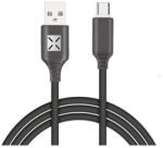  Adat- és Töltőkábel DC11, USB-C/USB csatlakozó, hangra bekapcsoló villogó fény, 2A gyorstöltés, 1 méter, fekete (DC11M_1)