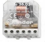 Finder 26.03. 8.012 relé AC 1NO(záró) 1NC(nyitó) Kompakt felépítésű léptető impulzusrelé 10A 12VAC (26.03.8.012.0000)