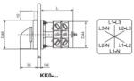 Ganz KK Kft Ganz KK0-20-6036 Voltmérő átkapcsoló, fogantyús kézikapcsoló 20A, 3 vonali és 3 fázisfeszültségre 0 állás nélkül IP44 (1AC6036AA00M40)