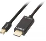 Lindy Kijelző csatlakozó / HDMI Csatlakozókábel [1x Mini DisplayPort dugó - 1x HDMI dugó] 2.00 m Fekete (36927)