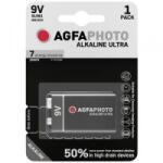 AgfaPhoto Ultra 6LR61 9V-os elem Alkáli mangán 9 V 1 db (110-851808) (110-851808)