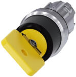Siemens 3SU1050-4JC01-0AA0 kulcsos kapcsolófej, 2 állású, visszaálló, fém, O. M. R. 73033, sárga (3SU10504JC010AA0)