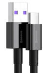 Baseus Superior USB-C gyorstöltő töltő- és adatkábel, 1m, fekete