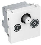 OBO Bettermann antenna csatlakozó egyedi kivezetés Radio-TV-SAT, hófehér 45x45mm 6105282 (6105282)