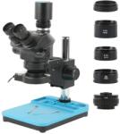  4K sztereo trinokuláris mikroszkóp, 7x-50x nagyítás, 48MP érzékelő, HDMI/USB kimenet, HDMI VGA C típusú