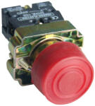 Tracon gumiburkolatos nyomógomb, fémalapra szerelt, piros 1×NO, 3A/240V AC, IP42, d=22mm - NYGBP42P (NYGBP42P)