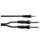 Cordial EY 3 WPP 3.5mm jack - 2x 6.3mm jack phono kábel 3m fekete (14864) (14864) - aqua