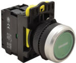TRACON Világító nyomókapcsoló zöld (fehér I) 1×NO 5A/230V AC-15 IP65 LED 230V AC/DC Tracon NYK3-P1L (NYK3-P1L)