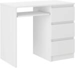 Mobene Modern Számítógépasztal - fehér , 3 fiókos