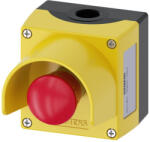 Siemens 3SU1851-0NA00-2AC2 tokozott vészgomb védőgallérral, 1NC, reteszoldás forgatással, fém Sirius (3SU18510NA002AC2)