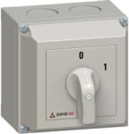 Ganz KKM0-20-6001 M1 BE-KI kapcsoló, tokozott kézikapcsoló 20A, IP65, 2P, KK1 tokozatába építve, Ganz (4AC6001XB00S10)