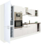 Leziter Yorki 330 konyhablokk fehér korpusz, selyemfényű fehér fronttal alulfagyasztós hűtős szekrénnyel (L330FHFH-AF)