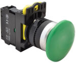 Tracon gombafejű nyomógomb, zöld 1×NO, 5A/230V 40mm, IP65 - NYG3-MG (NYG3-MG)