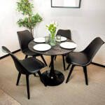 IdePar Kerek étkezőasztal Beluga Ø80 - Fekete fa