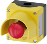 Siemens 3SU1801-0NA00-2AC2 tokozott vészgomb védőgallérral, 1NC, reteszoldás forgatással Sirius (3SU18010NA002AC2)