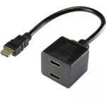 Renkforce HDMI elosztó kábel, 1x HDMI dugó - 2x HDMI aljzat, 0, 2 m, aranyozott, fekete, Renkforce (RF-4212177)