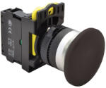 Tracon gombafejű nyomógomb, fekete 1×NO, 5A/230V 40mm, IP65 - NYG3-MBK (NYG3-MBK)