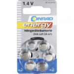 Conrad energy ZA675 hallókészülék elem, cink-levegő, 1, 4V, 630 mAh, 6 db, Conrad Energy ZA675, PR44 (650495) - aqua
