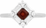  Ezüst Gyűrű Gránáttal és Fehér Topázzal, PCY11422/57