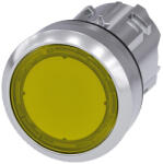 Siemens 3SU1051-0AA30-0AA0 világító nyomógombfej, sárga, reteszelt, fém Sirius (3SU10510AA300AA0)
