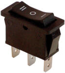 Tracon Készülékkapcsoló, háromállású, fekete, (I-0-II felirat) 16(6)A, 250V AC TES-12 Tracon (TES-12)