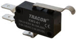 TRACON Helyzetkapcsoló, mikro, íves-rugószár 16(4)A / 250V AC, 28mm, 6, 3x0, 8 mm, IP00 KW3-61 Tracon (KW3-61)