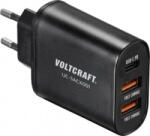 VOLTCRAFT 2xUSB-A 1xUSB-C hálózati töltő + USB-C kábel fekete (VC-12231145) (VC-12231145)