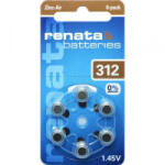 Renata ZA312 hallókészülék elem, cink-levegő, 1, 4V, 165 mAh, 6 db, Renata ZA312, PR41 (ZA312.DP6 0HG)