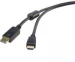 Renkforce DisplayPort - HDMI kábel 1x DisplayPort dugó - 1x HDMI dugó 1, 8 m fekete Renkforce (RF-4382727)
