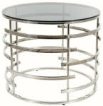 Signal Livia Kerek Füstüveg Dohányzóasztal Króm Vázzal (LIVIASDS)