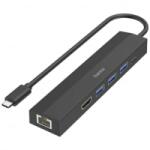 Hama USB 3.1 TYPE-C, 6IN1 DOKKOLÓ ADAPTER V2 USB3.1, HDMI, LAN, USB-C, PD (00200144) (00200144)