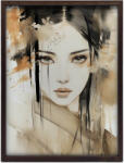  VÁSZONFESTMÉNY EGY GYÖNYÖRŰ JAPÁN LÁNY ARCÁRÓL KERET NÉLKÜL 50x70 CM VÁSZON