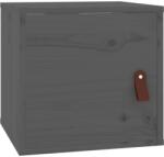  2 db szürke tömör fenyőfa faliszekrény 31, 5 x 30 x 30 cm