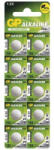 GP Batteries LR43 (V12GA/186) 10db/bliszter alkáli gombelem (B1386) (B1386)