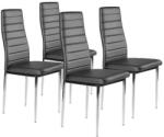  Öko-bőr étkezőszék készlet krómozott lábakkal 4db - Szürke