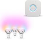 Philips Hue Bridge 2.0 + Philips Hue Essential White and Color Ambiance 4, 7 W, GU10, 3 db (929001180642/929004235704)