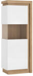 Tempo Vitrines szekrény LYOV01L, tölgy riviera/fehér extra magasfényű, LEONARDO