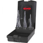 RUKO Fokozatfúró készlet 3 részes 6 - 12 mm, 6 - 20 mm, 6 - 27 mm HSS RUKO 101087PRO 3 oldalú szár 1 készlet (101087PRO) - aqua