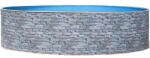 Azuro round Stone fémpalástos medence, szűrő nélkül, kő minta, D360 x 120 cm, szürke (AS-184115) - pepita