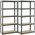  Basic nagy teherbírású polcrendszer fém polc tároló szürke180x90x40 cm 2 db-os szett 21151