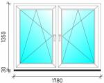  180×140 Tokosztott nyb/nyb műanyag ablak