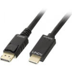 Lindy Kijelző csatlakozó / HDMI Csatlakozókábel [1x DisplayPort dugó - 1x HDMI dugó] 1.00 m Fekete (36921)