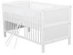BabyNeeds Patut din lemn Nadia 140x70 cm, transformabil, Alb (BONAD01AL)