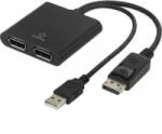 Renkforce DisplayPort elosztó, 1x DisplayPort dugó - 2x DisplayPort alj, fekete, Renkforce (RF-4758087)