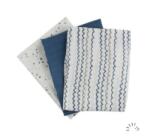 PoPoLiNi biopamut muszlin/tetra pelenka LIGHT , 3 db/ csomag, Starry Sea (010605-99-0418)