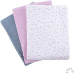 PoPoLiNi biopamut muszlin/tetra pelenka, 3 db/ csomag, Rose garden (010605-99-0534)