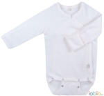 Popolini Iobio biopamut hosszú ujjú kimono body kikarmolás védővel, fehér - Méret 50/56 (093400-03-0250)