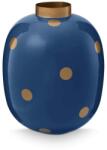 Pip Studio Dekoratív váza, fém, Pip Studio, Dots Navy/Gold, 32 cm, Dot Delight kollekció