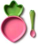 Oli&Carol tányér és kanál szett - Ramona a cékla (W-PLATE-RADISH)